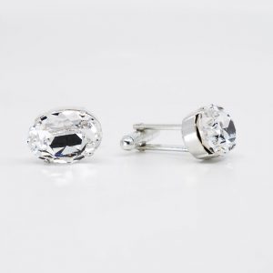 Oval Rhinestone Cufflinks