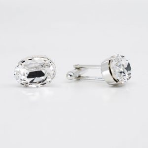 oval cufflinks - crystal