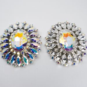 Large Swarovski oval centrepiece brooch