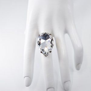 Teardrop Shaped Crystal Ring